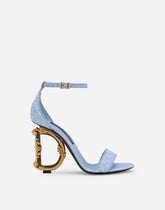 Bouclé fabric sandals with Baroque DG detail -  | Dolce &amp; Gabbana