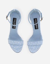 Bouclé fabric sandals with Baroque DG detail -  | Dolce &amp; Gabbana