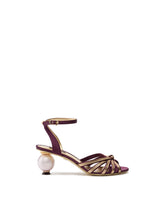 SATIN AND MORDORÉ SANDALS WITH PEARL HEEL -  | Dolce & Gabbana