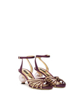 SATIN AND MORDORÉ SANDALS WITH PEARL HEEL -  | Dolce & Gabbana