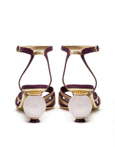 SATIN AND MORDORÉ SANDALS WITH PEARL HEEL -  | Dolce & Gabbana