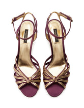 SATIN AND MORDORÉ SANDALS WITH PEARL HEEL -  | Dolce & Gabbana