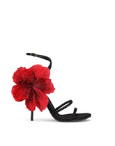 Satin sandals with silk flower -  | Dolce & Gabbana