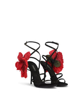 Satin sandals with silk flower -  | Dolce & Gabbana