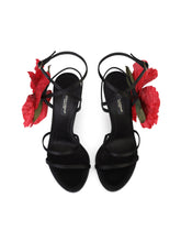 Satin sandals with silk flower -  | Dolce & Gabbana