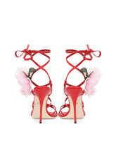Nappa leather sandals with silk flower -  | Dolce & Gabbana