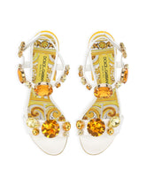 Patent leather sandals with stone embellishment and painted heel -  | Dolce &amp; Gabbana