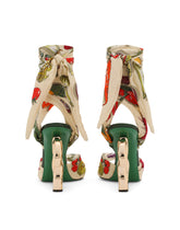 Printed fabric sandals with 3.5 heel -  | Dolce & Gabbana