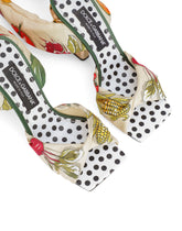 Printed fabric sandals with 3.5 heel -  | Dolce & Gabbana