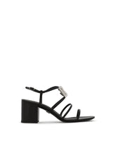 Polished calfskin sandals with rhinestone-adorned DG detail -  | Dolce & Gabbana
