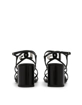Polished calfskin sandals with rhinestone-adorned DG detail -  | Dolce & Gabbana