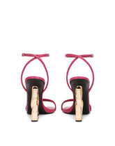 Crocodile-print calfskin sandals with DG pop heel -  | Dolce & Gabbana