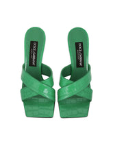 Crocodile-print calfskin mules with DG pop heel -  | Dolce & Gabbana
