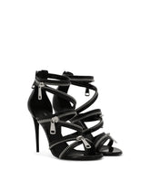 Polished calfskin sandals with zipper -  | Dolce & Gabbana