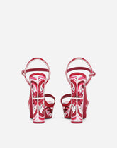 Printed polished calfskin platform sandals -  | Dolce & Gabbana