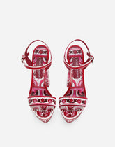 Printed polished calfskin platform sandals -  | Dolce & Gabbana