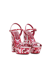 Printed polished calfskin platform sandals -  | Dolce & Gabbana