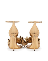 Mirror-effect calfskin sandals with ruching -  | Dolce & Gabbana