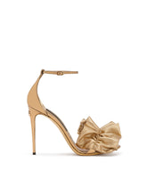 Mirror-effect calfskin sandals with ruching -  | Dolce & Gabbana