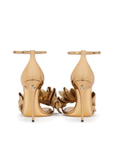 Mirror-effect calfskin sandals with ruching -  | Dolce & Gabbana