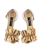 Mirror-effect calfskin sandals with ruching -  | Dolce & Gabbana