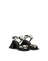 Polished calfskin sandals with crystals -  | Dolce &amp; Gabbana