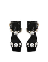 Polished calfskin sandals with crystals -  | Dolce &amp; Gabbana