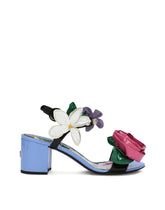 Patent leather sandals with embroidery and DG logo -  | Dolce & Gabbana