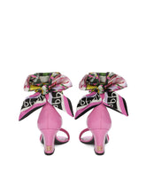 Patent leather sandals with printed fabric and DG logo -  | Dolce & Gabbana
