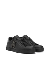 Calfskin nappa Portofino sneakers with crown patch -  | Dolce &amp; Gabbana