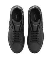 Calfskin nappa Portofino sneakers with crown patch -  | Dolce &amp; Gabbana