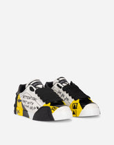 Calfskin Portofino sneakers with lettering -  | Dolce &amp; Gabbana