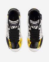 Calfskin Portofino sneakers with lettering -  | Dolce &amp; Gabbana