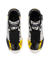 Calfskin Portofino sneakers with lettering -  | Dolce & Gabbana