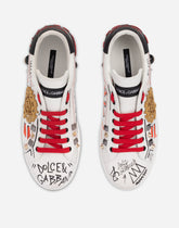 Portofino calf leather sneakers with patch -  | Dolce &amp; Gabbana
