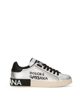 Metallic calfskin nappa Portofino sneakers -  | Dolce & Gabbana