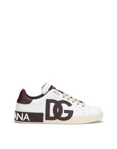 Calfskin Portofino sneakers with DG logo -  | Dolce & Gabbana