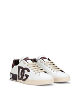Calfskin Portofino sneakers with DG logo -  | Dolce & Gabbana