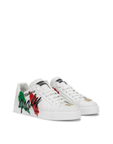 Calfskin Portofino Light sneakers with print -  | Dolce & Gabbana