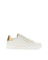Calfskin nappa Portofino sneakers with lettering logo -  | Dolce &amp; Gabbana