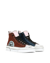Hand-painted two-tone canvas Portofino Light mid-top sneakers -  | Dolce & Gabbana