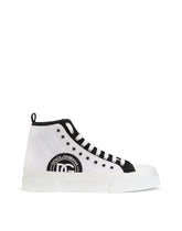 Two-tone canvas Portofino Light mid-top sneakers with DG logo -  | Dolce &amp; Gabbana