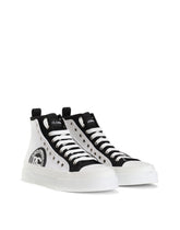 Two-tone canvas Portofino Light mid-top sneakers with DG logo -  | Dolce &amp; Gabbana