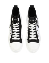 Two-tone canvas Portofino Light mid-top sneakers with DG logo -  | Dolce &amp; Gabbana