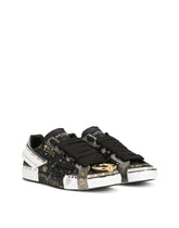 Painted calfskin Portofino sneakers -  | Dolce & Gabbana