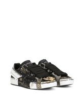 Painted calfskin Portofino sneakers -  | Dolce & Gabbana
