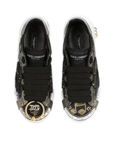 Painted calfskin Portofino sneakers -  | Dolce & Gabbana