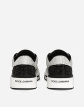 New Roma sneaker in calf leather with hotfix rhinestones -  | Dolce &amp; Gabbana
