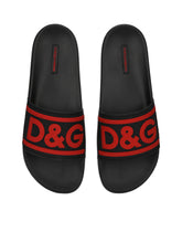 Rubber beachwear sliders with DG logo -  | Dolce & Gabbana