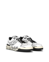 Graffiti-print calfskin New Roma sneakers -  | Dolce & Gabbana